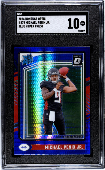 2024 Donruss Optic #279 Michael Penix Jr. Blue Hyper SGC 10