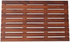 Heavy Duty Large PS Wood Shower Mat - Non-Slip Bath Floor Mat with Drain Hole...