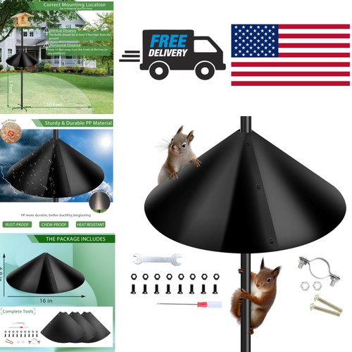 16 Inch Squirrel Stopper for Bird Feeder Durable Polypropylene Easy ...