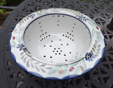 Highland Stoneware Hand painted Scottish Pottery Large Colander Stunning Piece