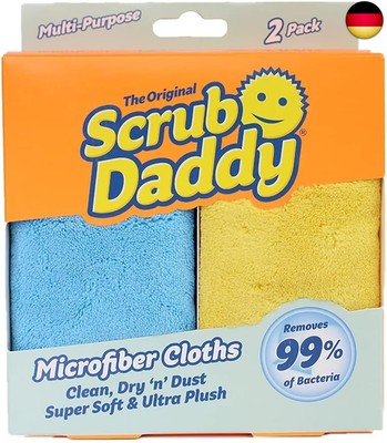 Scrub Daddy Microfaser Tuch - Allzwecktücher im Doppelpack, waschbarer 