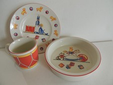 1992 TIFFANY CO. TIFFANY TOYS CHILD 3 PC DISH SET CUP, BOWL  PLATE
