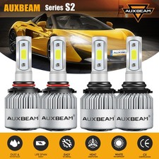 AUXBEAM 9005 9006 Combo LED Headlight High Low Beam 6500K White 4 Bulbs Kit S2