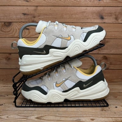 Nike Turnschuhe Damen Größe UK 5 Tech Hera Sail Beige Oliv Mesh Chunky Schuhe
