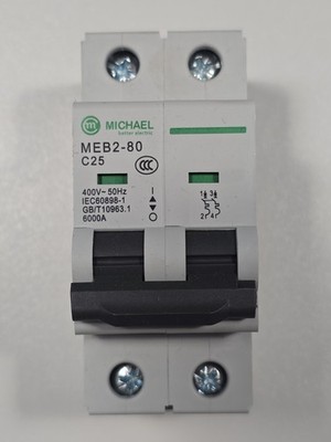 Zweipolig 25A MCB Typ C. Für Netzwechselstrom. Marken Michael. Nagelneu!