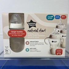 Tommee Tippee Natural Start Anti-Colic Baby Bottle 11oz, 6 Months+ 3 Pack