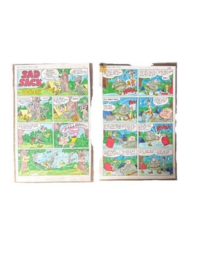 Original Sad Sack Comic Art Pages 1960s Hand-Drawn Ink & Color Lot