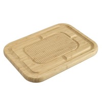 Bambus Schneidebrett Mit Saftrille, Glatte Und Strukturierte Stachel 45X30Cm