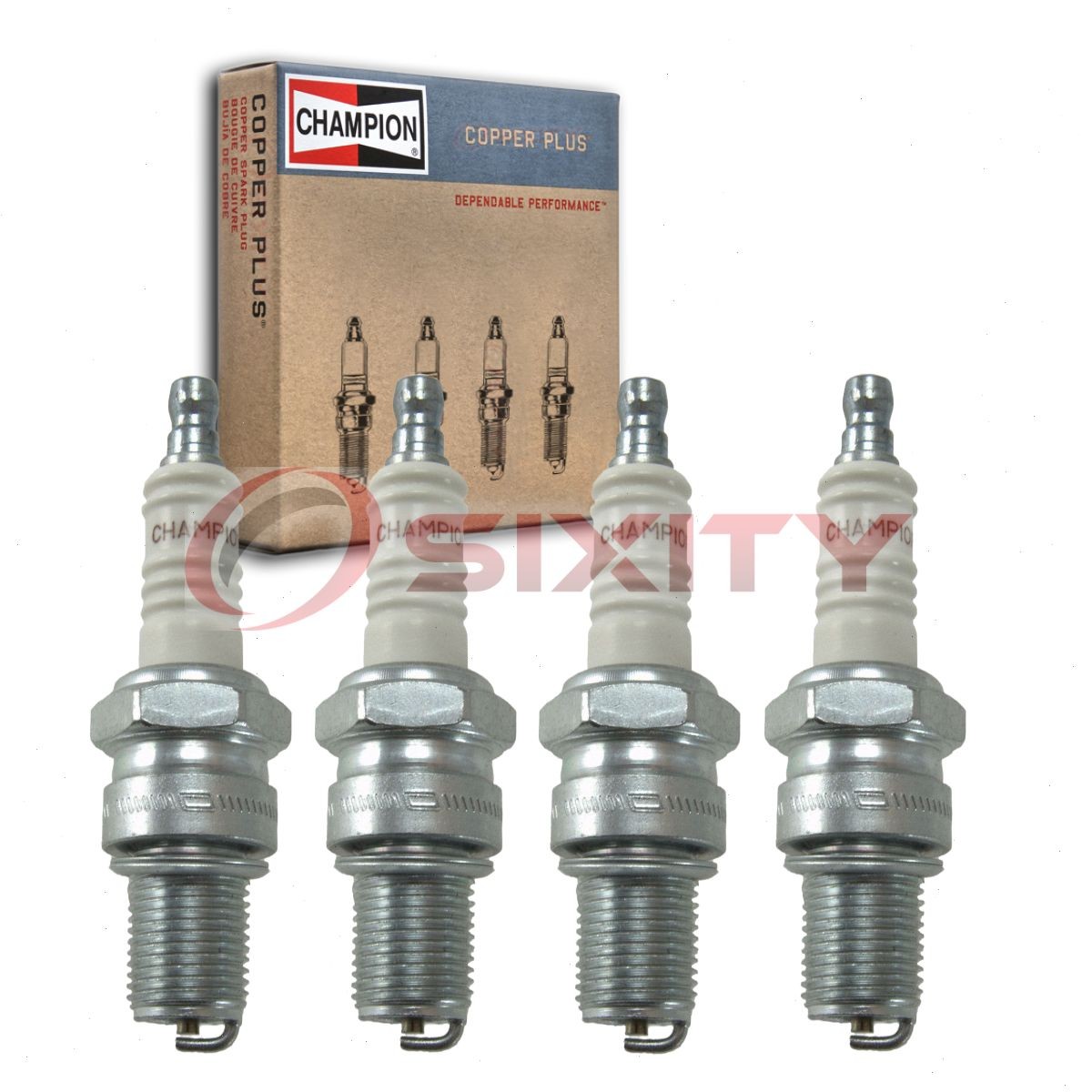 4 pc Champion Copper Plus 801C Spark Plugs for N3C 2411 Ignition Wire up