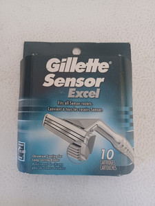 Gillette Sensor Excel Shaving Cartridges Pack Of 10 Chromium Coating New in Box