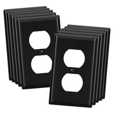 ELEGRP Duplex Receptacle Outlet Covers, 1Gang Standard Size Wall Plates, Unbr...