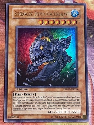 Yugioh TCG: Superancient Deepsea King Coelacant Phantom Darkness 1st Edition UR
