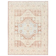5'x6'10" Irish Brown Anatolian Village Design Hand Knotted Pure Wool Rug 2794