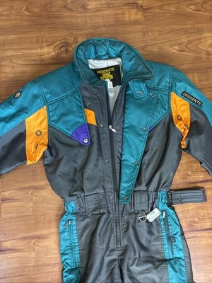 Descente Ski Suit One Piece Snowsuit Mens Medium Snow Bib Vintage