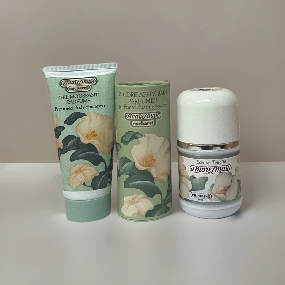 Vint Anais Anais By Cacharel 3 Pc Set 1.5 Oz Powder, 1.7 Spray, Body Shampoo New - Image 4 of 4