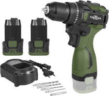 17V Brushless Power Drill Cordless, 55Nm Electric Drill Set with 2 1500Mah Batte