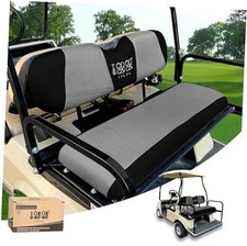 Universal Golf Cart Rear Seat Cover Dress UP Older Golf Cart Gray and Black