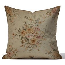 YZRHQ Vintage Floral Pillow Cover 18x18 Double-Sided, Retro French Country Ro...