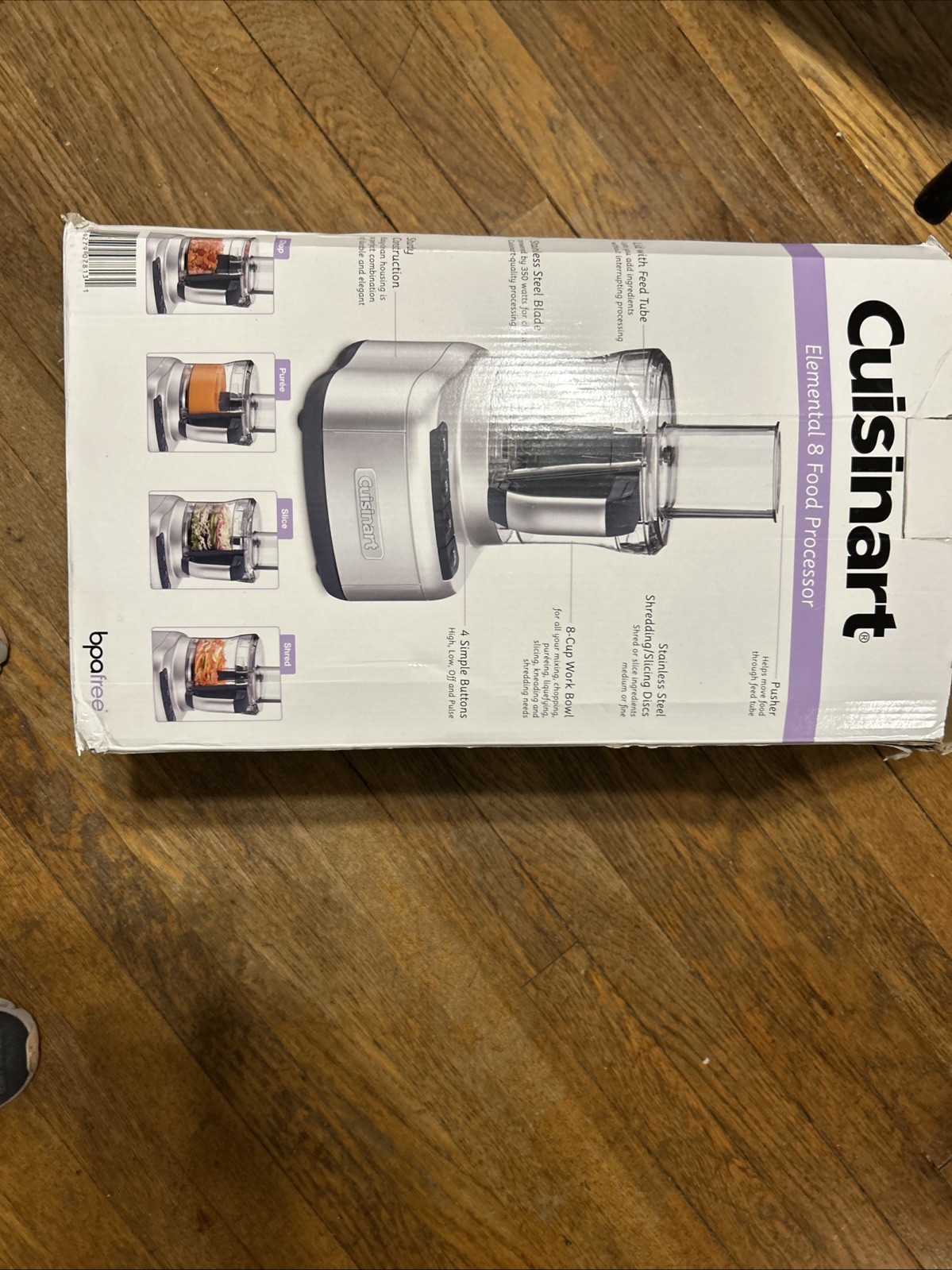 Cuisinart Elemental 8 Food Processor 8-Cup 350W Silver Stainless Steel Blades