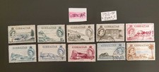 Gibraltar Queen Elizabeth II 1953-1959 Stamps Mix, Some Off Paper And Some MH.