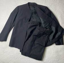 Antique Amish Mens Wool Blend Mutza Suit Broad Frock Split Fall Pants 2pc