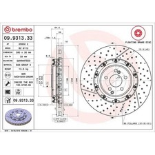 Bremsscheibe Brembo 09.9313.33 Prime Line - Floating für Mercedes Benz Bremsscheibe Brembo 09.9313.33 Prime Line - Floating für Mercedes Benz