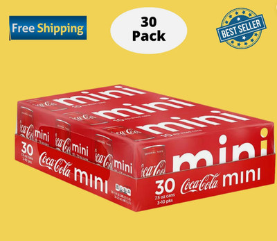 Coca-Cola Mini Cans 7.5 fl oz, 30 Pack   | Free Shipping  