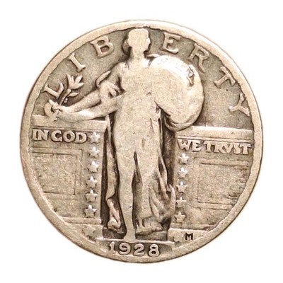 1928 Standing Liberty Quarter Very Nice Full Date Better Looking Coin 90% Silver