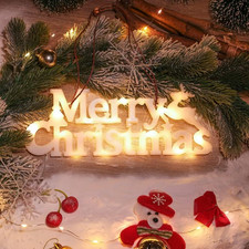 Illuminated 11" Merry Christmas Sign for Indoor/Outdoor Holiday Decor