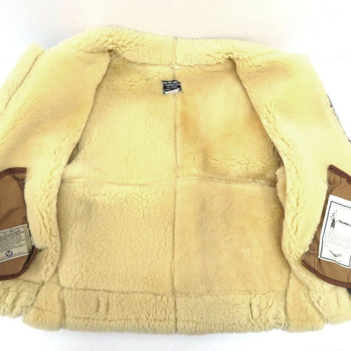 Avirex 80s Scovill Zip B-3 Flight Jacket Brown Size 36 Used Casual Military - Picture 3 of 12