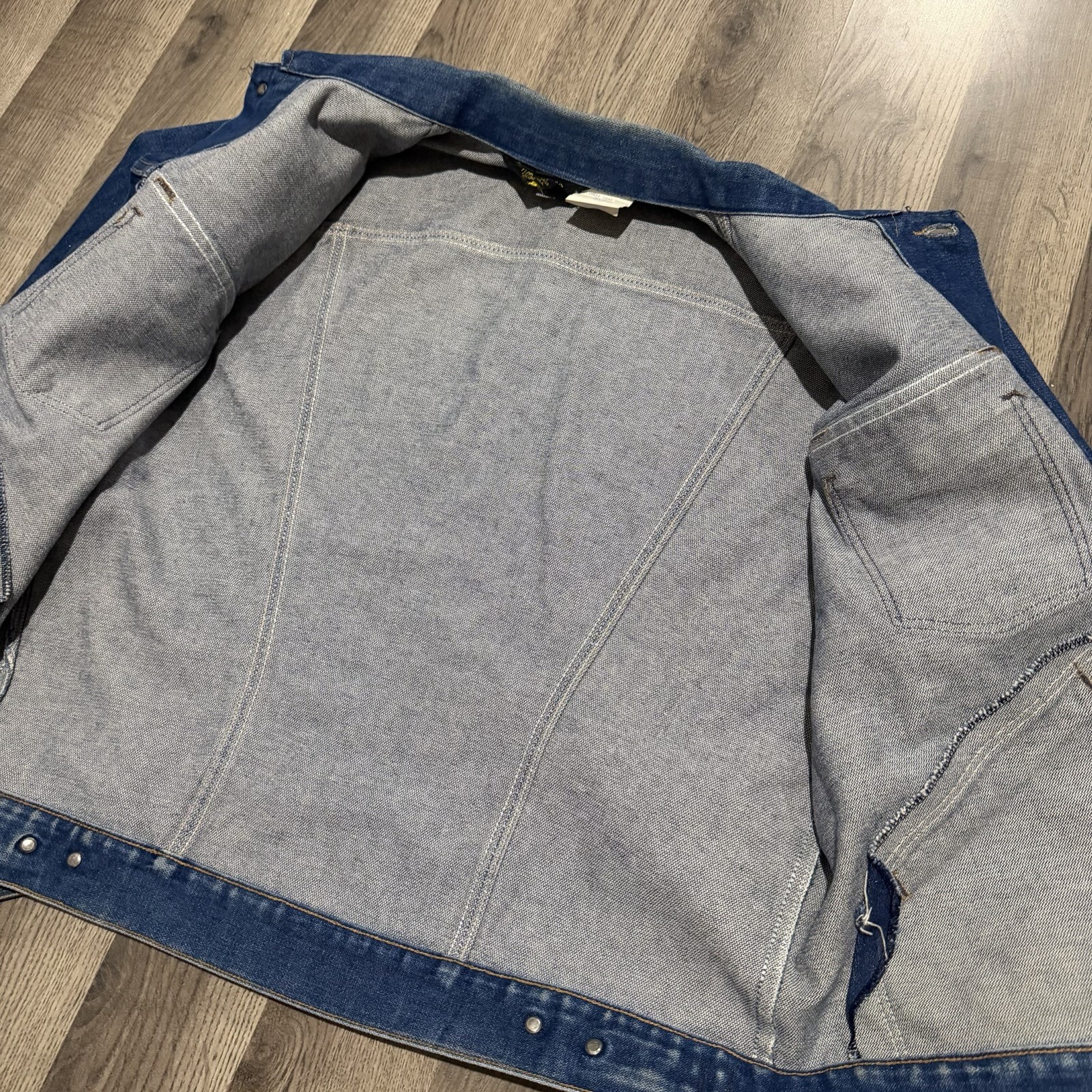 Vintage Wrangler No Fault Denim Jacket 74126NV Made in USA Size 46 Trucker 70’s thumbnail 7