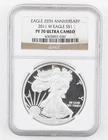 2011-W American Silver Eagle Proof $1 Dollar NGC PF70 Ultra Cameo 25th - 938B