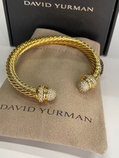 David Yurman 7mm Diamond Dome 7mm Cable Cuff ...