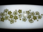 Pyrex Corelle Crazy Daisy Spring Blossom Butter Dish Vintage Green, 1/4 Pound