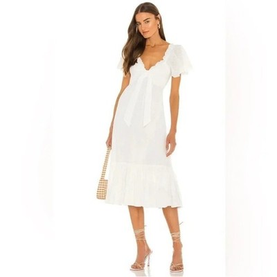 Cleobella Ashlyn Organic Cotton Dobby Midi Dress NWT SZ S
