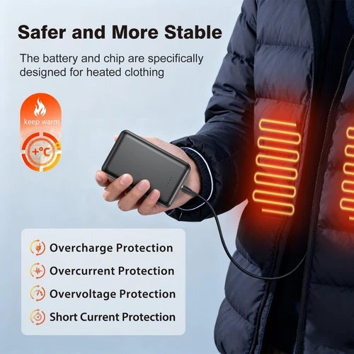 20000mAh Heated Vest Jacket Battery Pack Power Bank for Heated Clothing Men Wome image 5