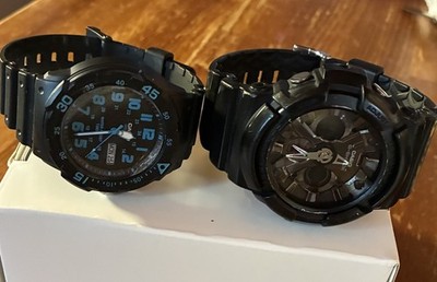 Casio G-Shock Men's Black Analog-Digital Watch GA201-1A & Casio MRW 200H TBV