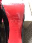 $1095 CHRISTIAN  LOUBOUTIN Black Patent Leather Peniche 140 Peep-Toe Pumps  Sz39 — photo 7