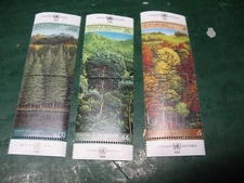 UNITED NATIONS  1988  SURVIVAL  OF THE  FOREST STAMPS (3)   USA  FRANCE  GERMAN