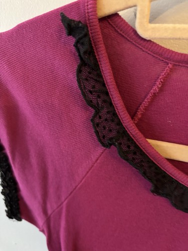 Top de encaje y lentejuelas vintage Sonia Rykiel rosa francés y negro talla 10 Twee Reino Unido - Imagen 5 de 12