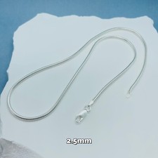 925 Sterling Silver Snake Chain Necklaces  Bracelets 2.5mm Medium Thick