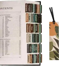 Bible Tabs for Women and Men, Earthy Theme, 75 Large Print Bible Tabs & 1