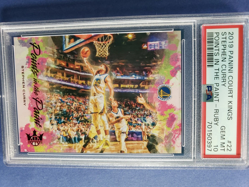 2019 Panini Court Kings Stephen Currypunkte in der Farbe Rubin/149 PSA 10 schön! - Bild 2 von 6