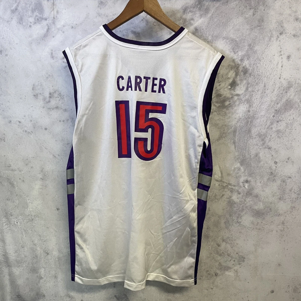 Vintage Vince Carter Toronto Raptors Jersey Mens Medium 40 Champion White H5