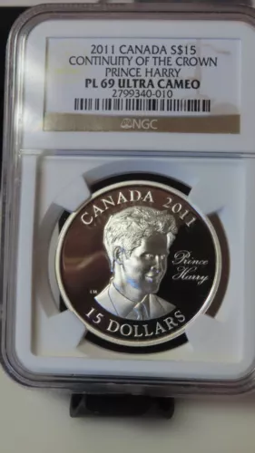 2011 Canada 30g Silver Proof Continuity of the Crown  Prince Harry NGC PL 69