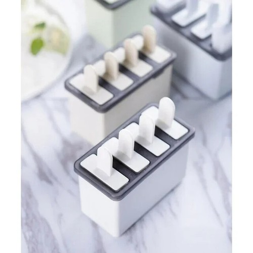 2Pack 4-Cell Silicone Popsicle Maker DIY Ice Pop Mold Fruit Cream Tray BPA-Free - 第 5/5 張圖片