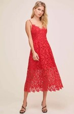 ASTR The Label Size XS  Red Lace Mini A-line Dress Strappy Cocktail 