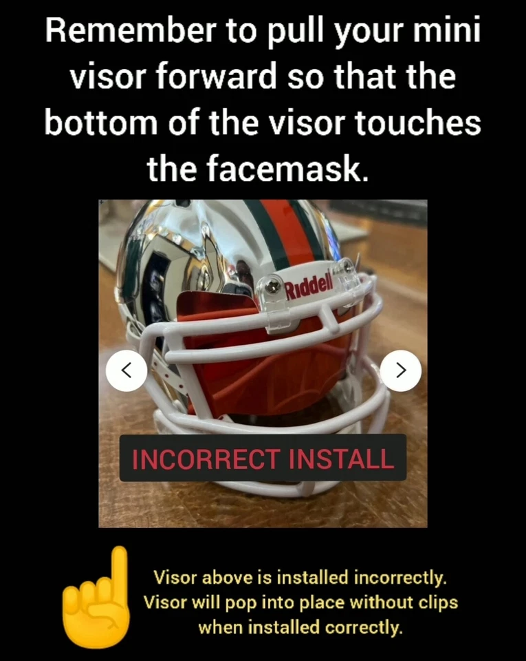 Mini viseira de futebol a granel (*estilo plano*) VISEIRA CAPACETE TÃO BAIXA QUANTO US$ 2,00/VISOR - Imagem 3 de 3