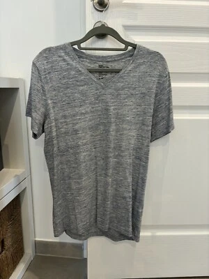 T-shirt H&M Gris Bleu col V taille M - Photo 1/2