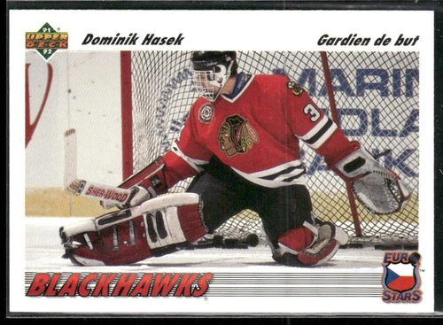 1991-92 Upper Deck French Dominik Hasek Euro-Stars RC #E14 Chicago Blackhawks